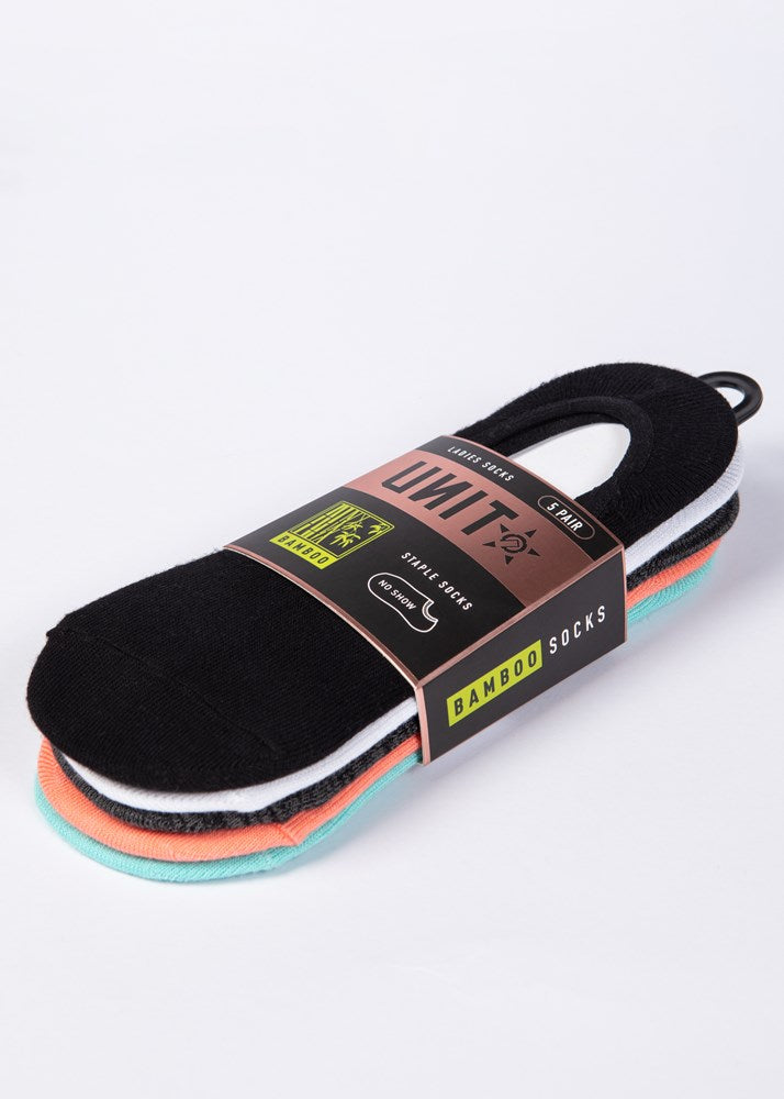 UNIT Ladies No-Show 5PK Socks