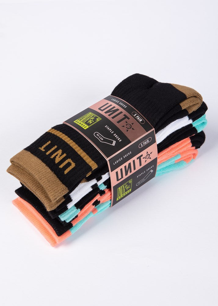 UNIT Ladies Hi-Lux 5PK Socks