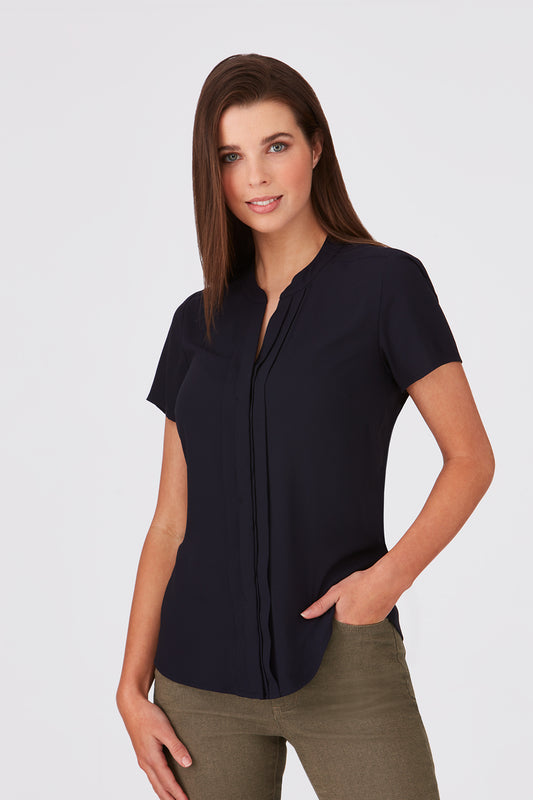 City Collection Envy S/S Pleated Front Shirt - 2288