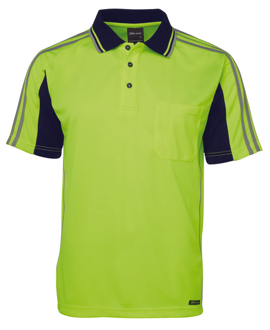 JB's Wear Hi Vis S/S Arm Tape Polo - 6AT4S