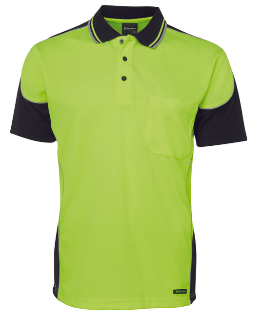 JB's Wear Hi Vis S/S Contrast Piping Polo - 6HCP4