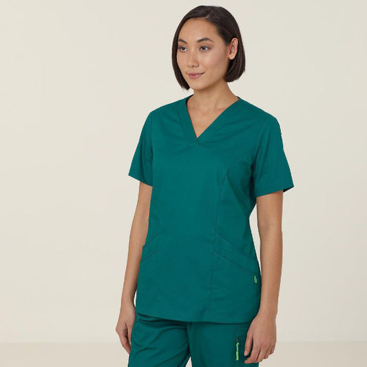 NNT Womens Florence Scrub Top - Hunter Green - CATULM