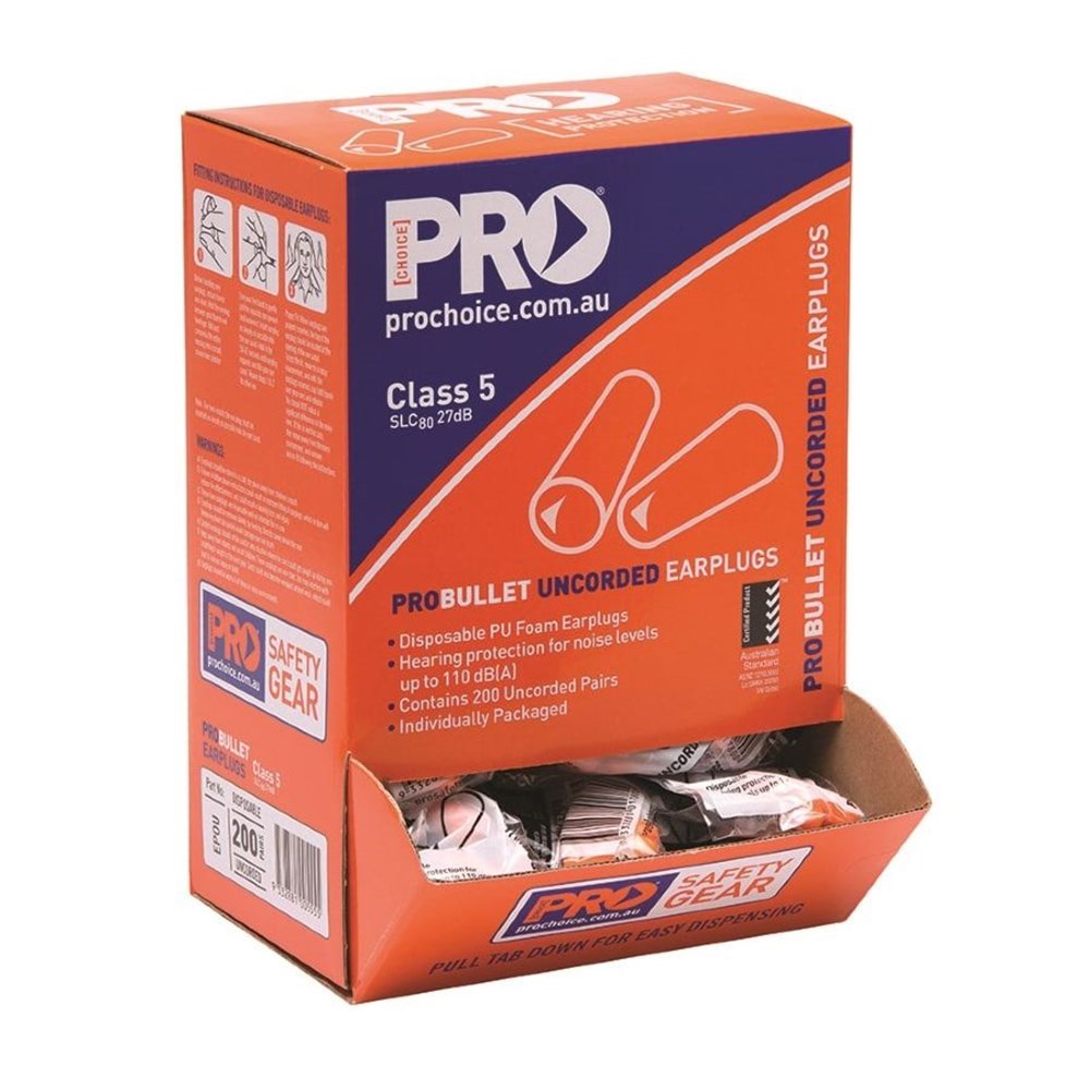 PRO Choice Probullet Disposable Uncorded Earplugs Box