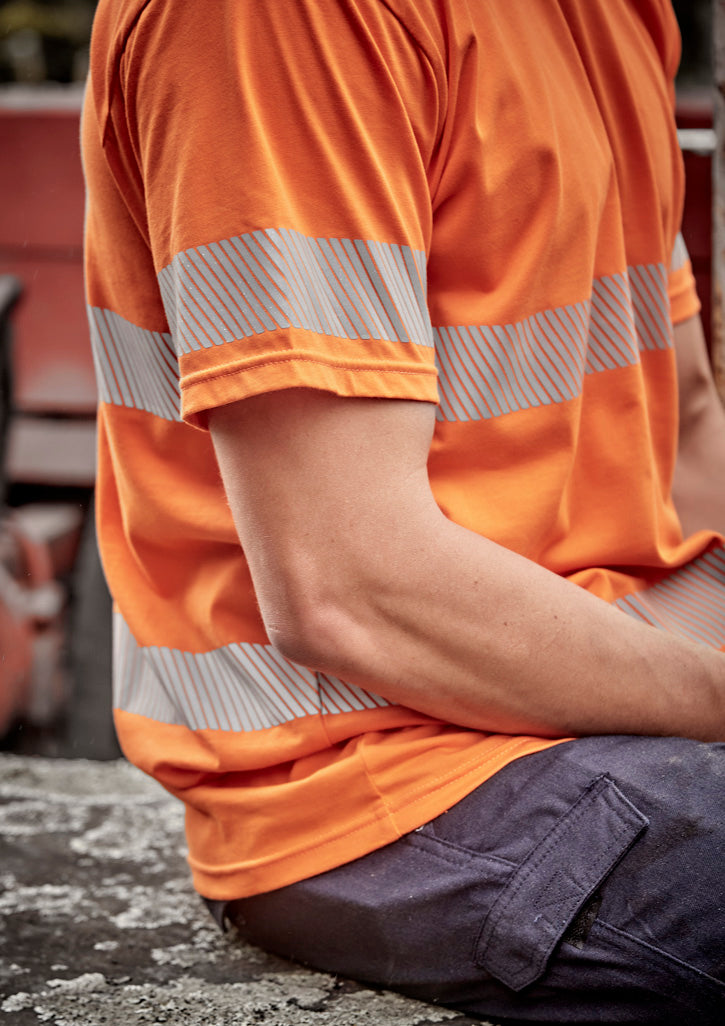 Syzmik Mens Hi Vis Segmented Tape Cotton Tee Shirt - ZH510