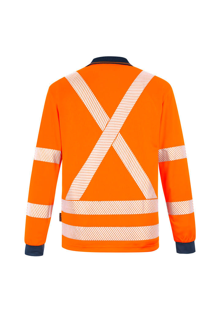 Syzmik Mens Hi Vis X Back NSW Rail Long Sleeve Polo - ZH690