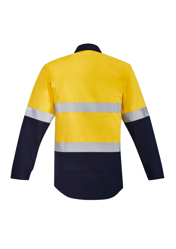 Syzmik Mens Flame Resistant PPE2 Hi Vis Closed Front Shirt - Hoop Taped - ZW143