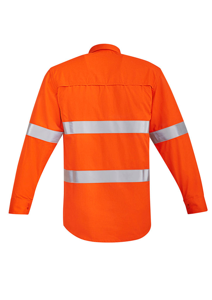 Syzmik Mens Flame Resistant PPE2 Hi Vis Open Front Shirt - Hoop Taped - ZW145