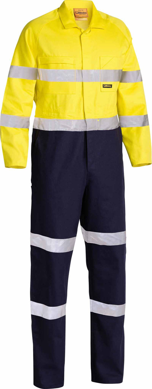 Bisley Mens Taped Two Toned Hi Vis Drill Coverall - BC6357T
