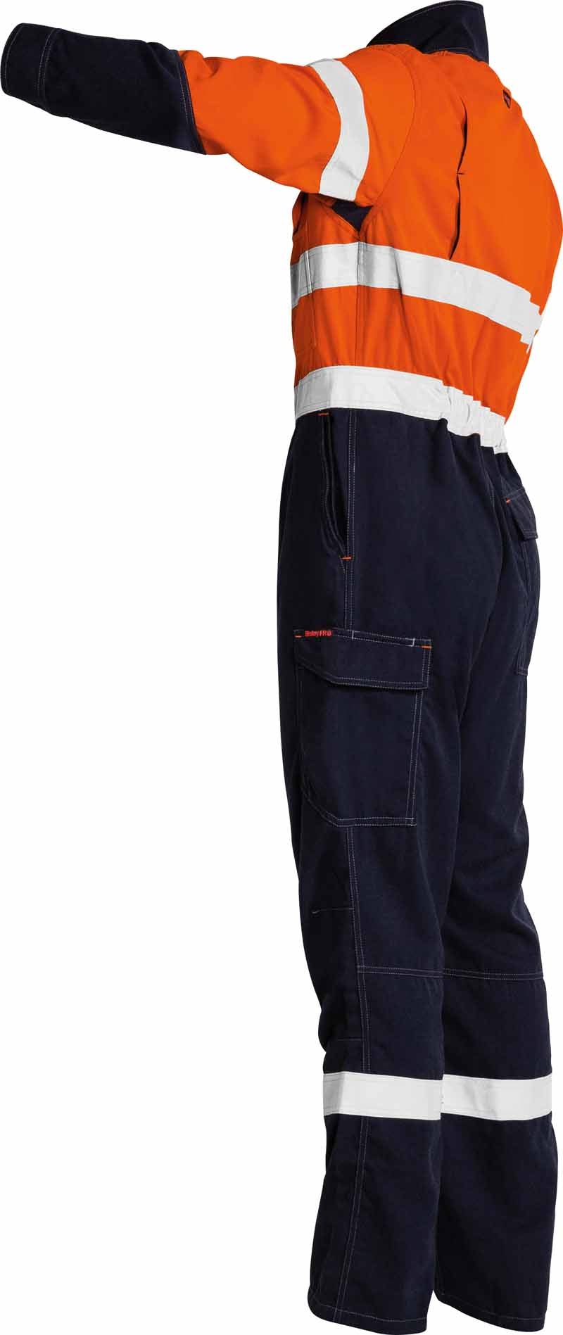 Bisley Mens Flame Resistant PPE2 Taped Hi Vis Vented Coverall - BC8086T