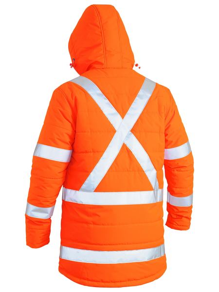 Bisley Mens Hi Vis Puffer Jacket with X Back - BJ6379XT