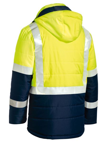 Bisley Mens Taped Two Toned Hi Vis Puffer Jacket - BJ6929HT