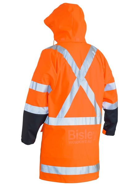 Bisley Mens X Taped Hi Vis TTMC Stratch PU Rain Coat - BJ6955XT