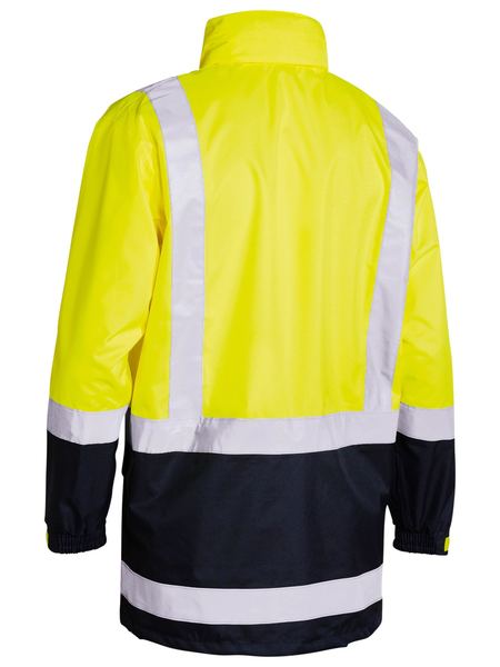 Bisley Mens Taped Two Toned Hi Vis Rain Shell Jacket - BJ6966T