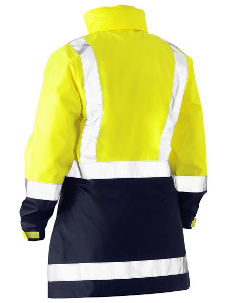 Bisley Womens H Taped Two Toned Hi Vis Rain Jacket - BJL6966T