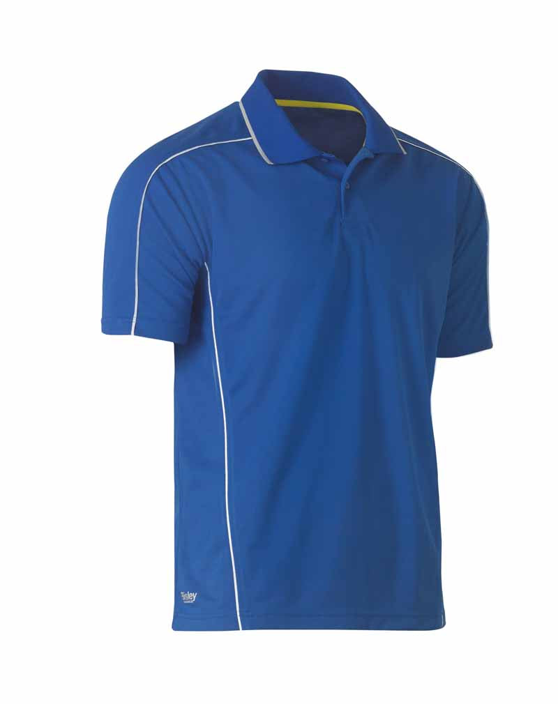 Bisley Mens Cool Mesh Polo with Reflective Piping Short Sleeve - BK1425