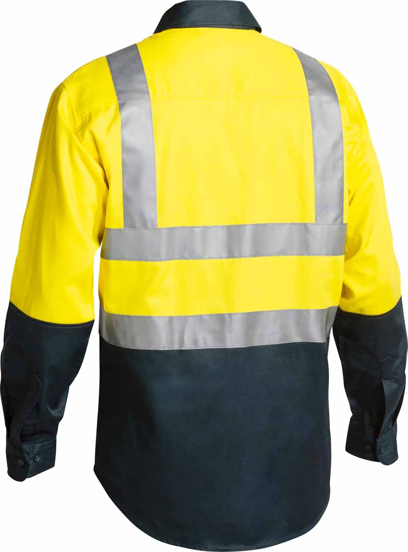 Bisley Mens Taped Hi Vis Drill Shirt Long Sleeve - BS6267T