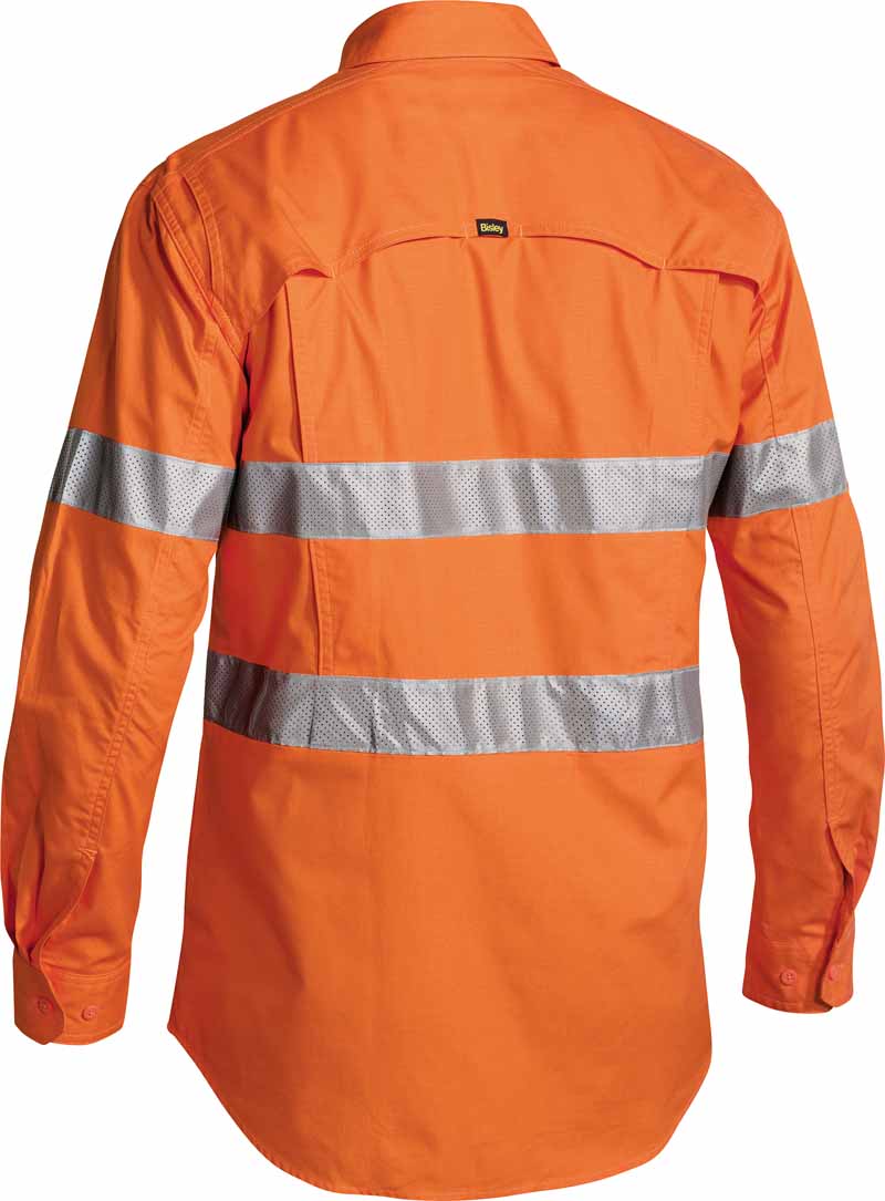 Bisley Mens X Airflow Taped Hi Vis Ripstop Shirt Long Sleeve - BS6416T