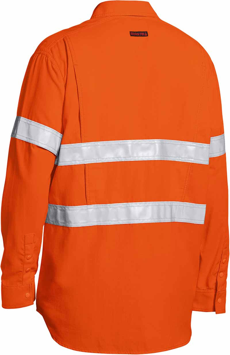 Bisley Mens Flame Resistant PPE1 Taped Hi Vis Lightweight Vented Shirt - BS8238T