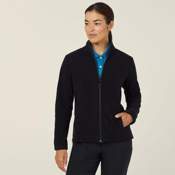 Ladies Polar Fleece Vest – Solid Blue, No Sleeve, Zip Front Jacket S M L