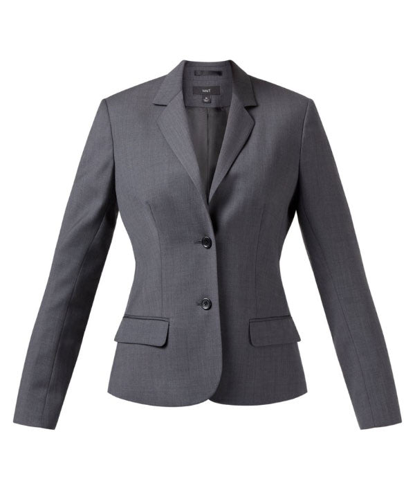 NNT Sharkskin Wool/Poly 2 Button Mid Length Detail Jacket - CAT1F4