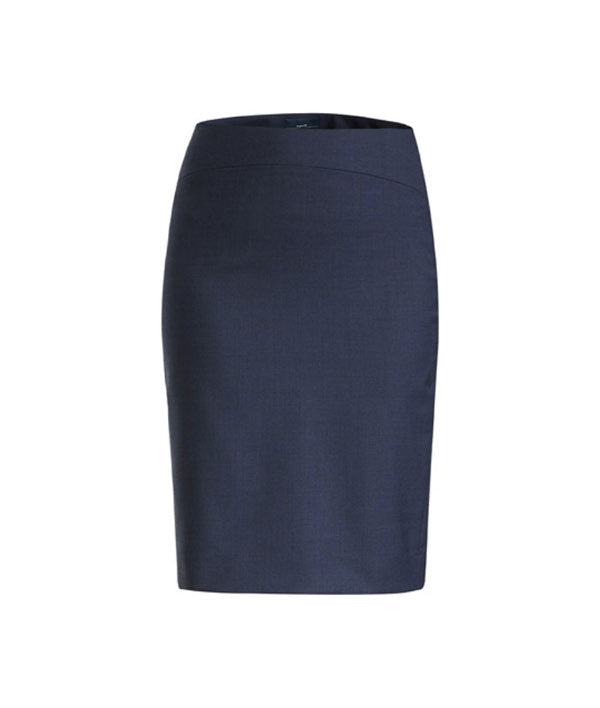 NNT Sharkskin Wool/Poly Detail Pencil Skirt Blue/Navy - CAT2L3