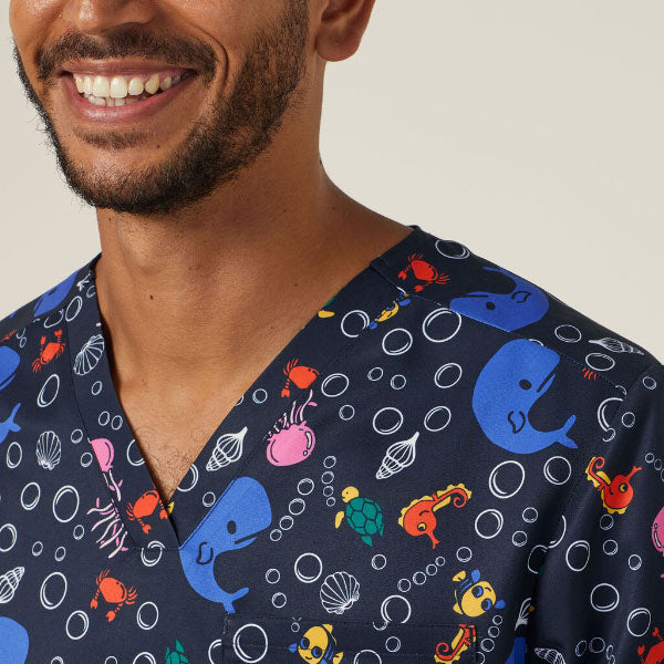 NNT Under Sea Polyester Printed Scrub Top - CATRFW