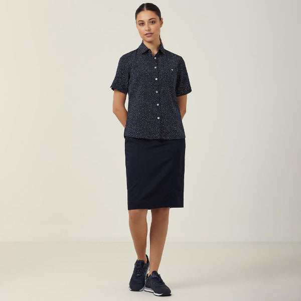 NNT Silvi Poly Spot Print Anti-Bac Short Sleeve Shirt - CATU7H