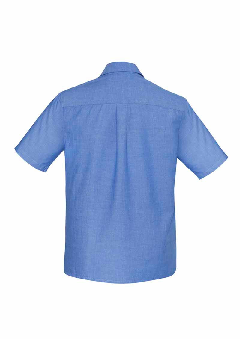 Biz Wrinkle Free Chambray Mens Short Sleeve Shirt - SH113