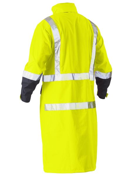 Bisley Mens Taped Hi Vis Long Rain Coat - BJ6961T