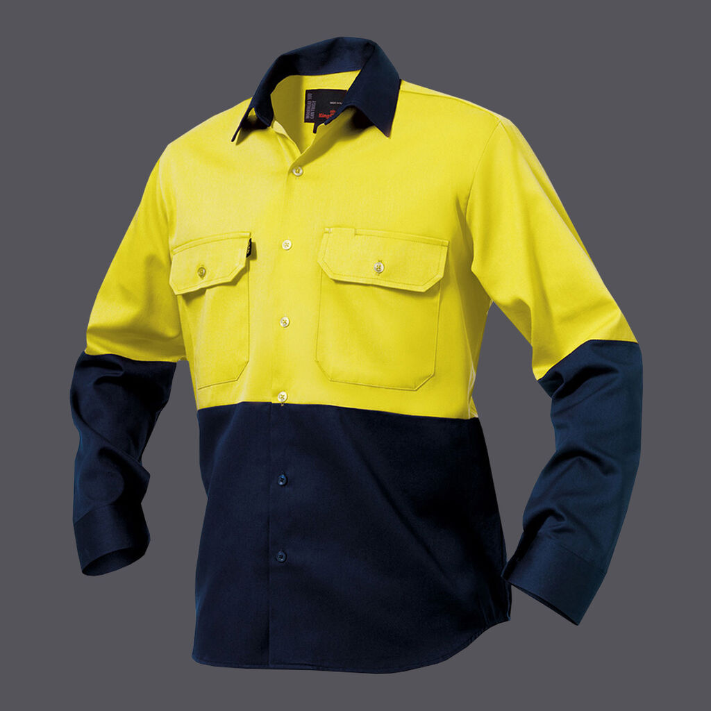 KingGee Originals Hi Vis Cotton Drill Long Sleeve Shirt - K54015