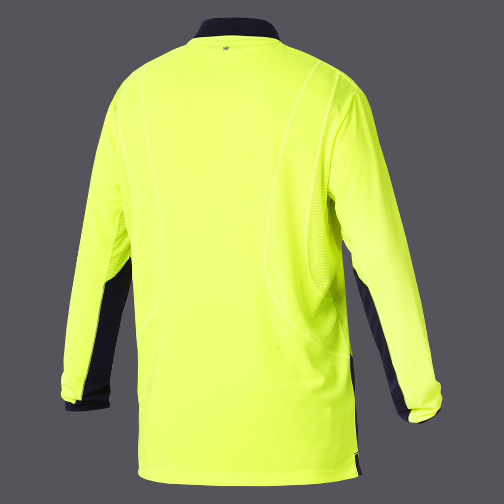 KingGee Workcool Hyperfreeze His Vis Lightweight Long Sleeve Polo - K54840