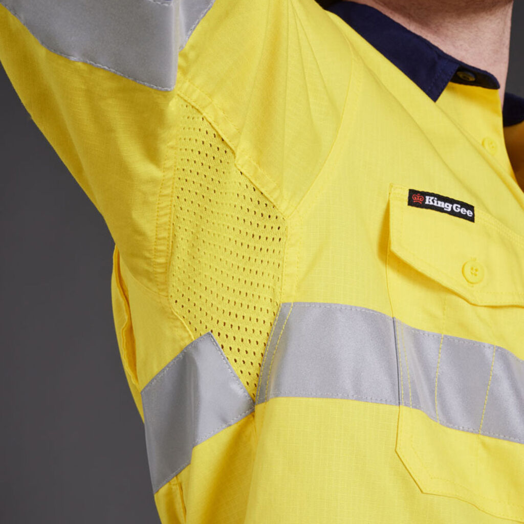 KingGee Workcool 2 Hi Vis Taped Ligthweight Ripstop Long Sleeve Shirt - K54880