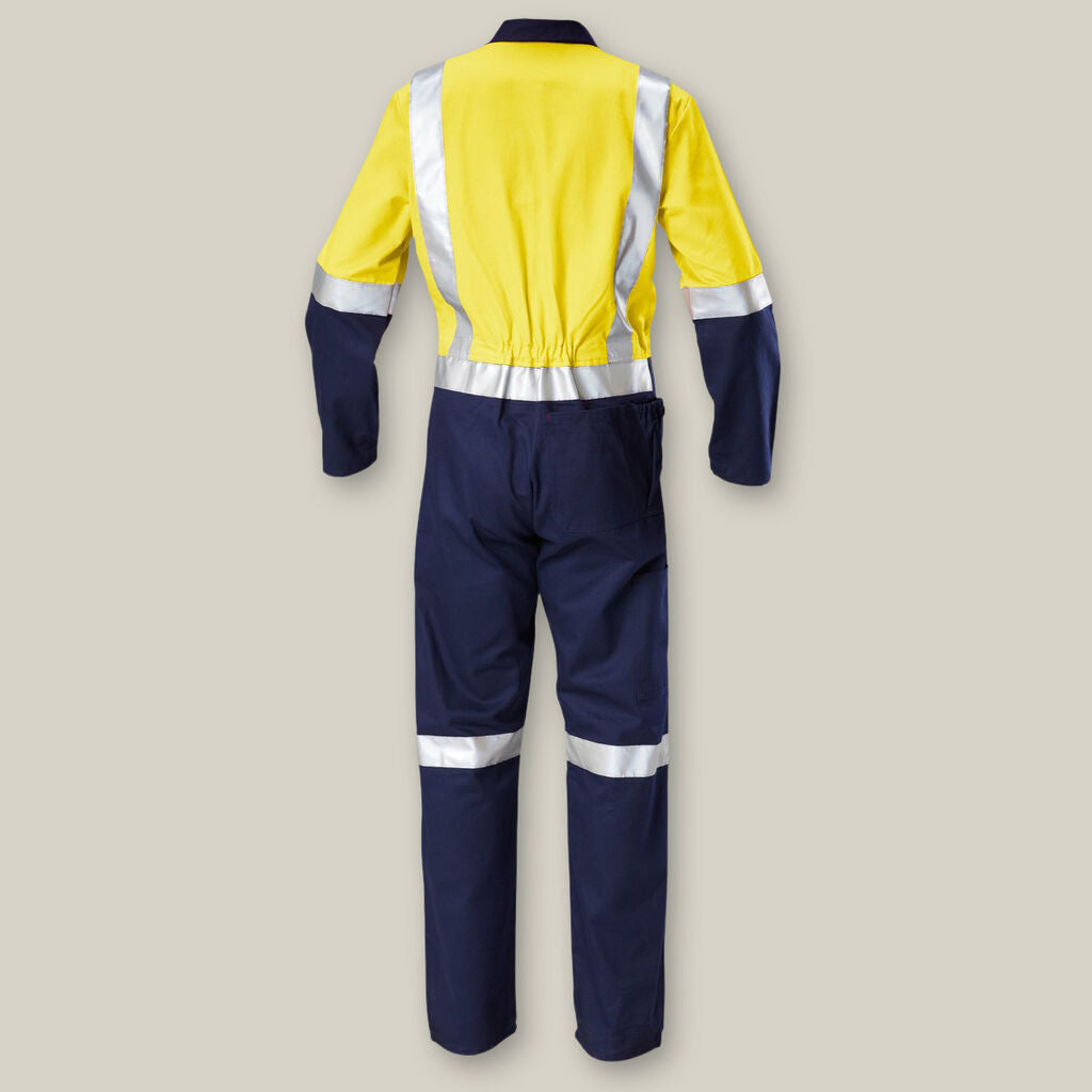 Hard Yakka Hi-Vis Taped Two Tone Cotton Drill Coverall - Y00262