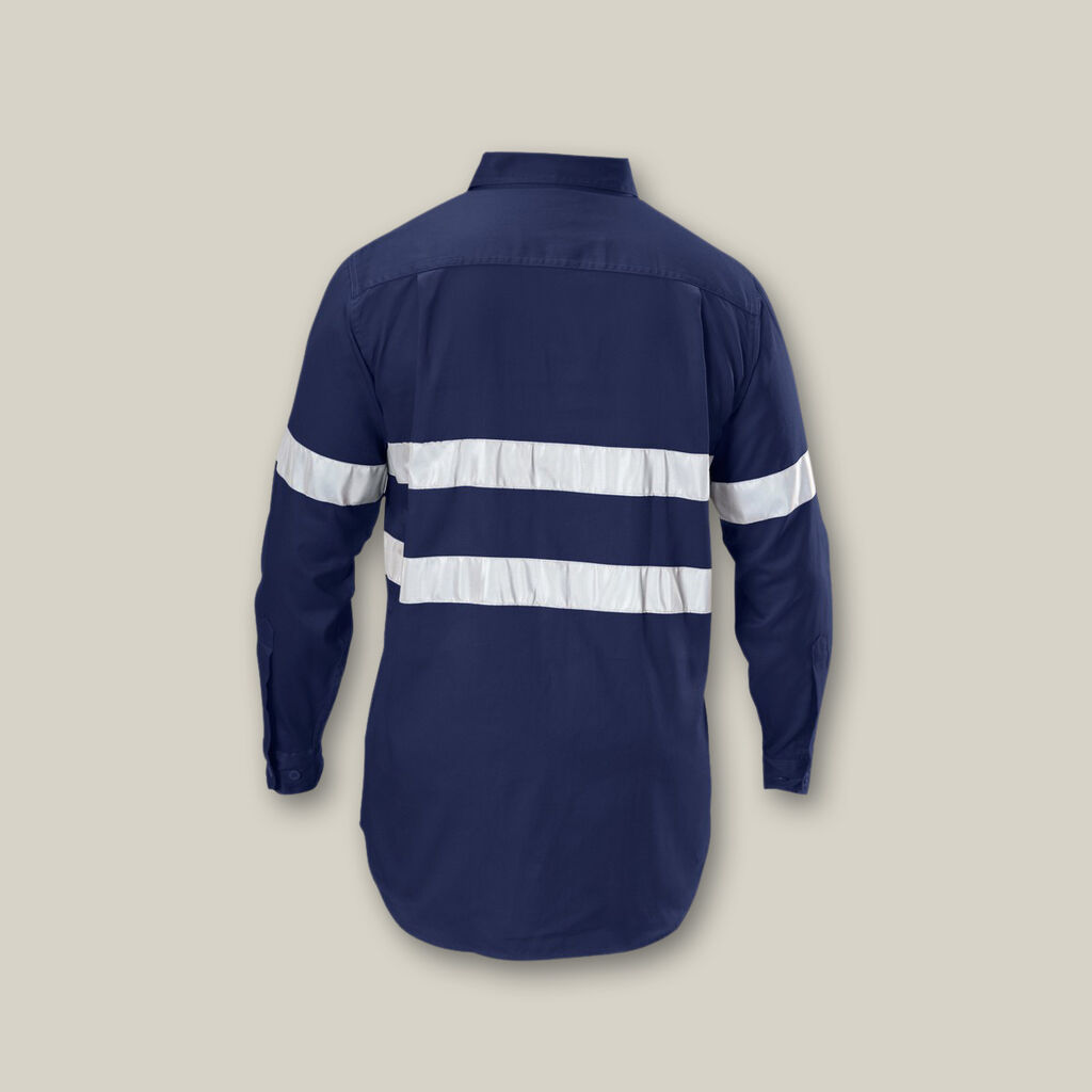 Hard Yakka Hi-Vis Taped Cotton Drill Long Sleeve Shirt - Y07227