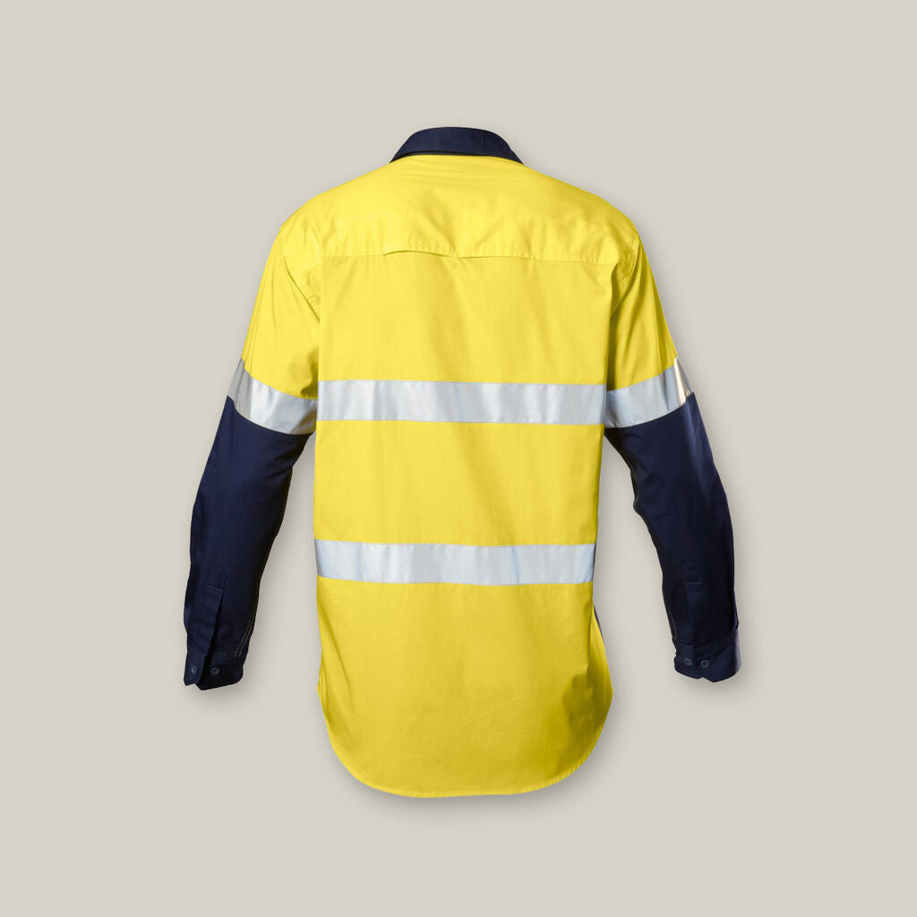 Hard Yakka Core Hi-Vis Taped Vented Cotton Twill Long Sleeve Shirt - Y07978