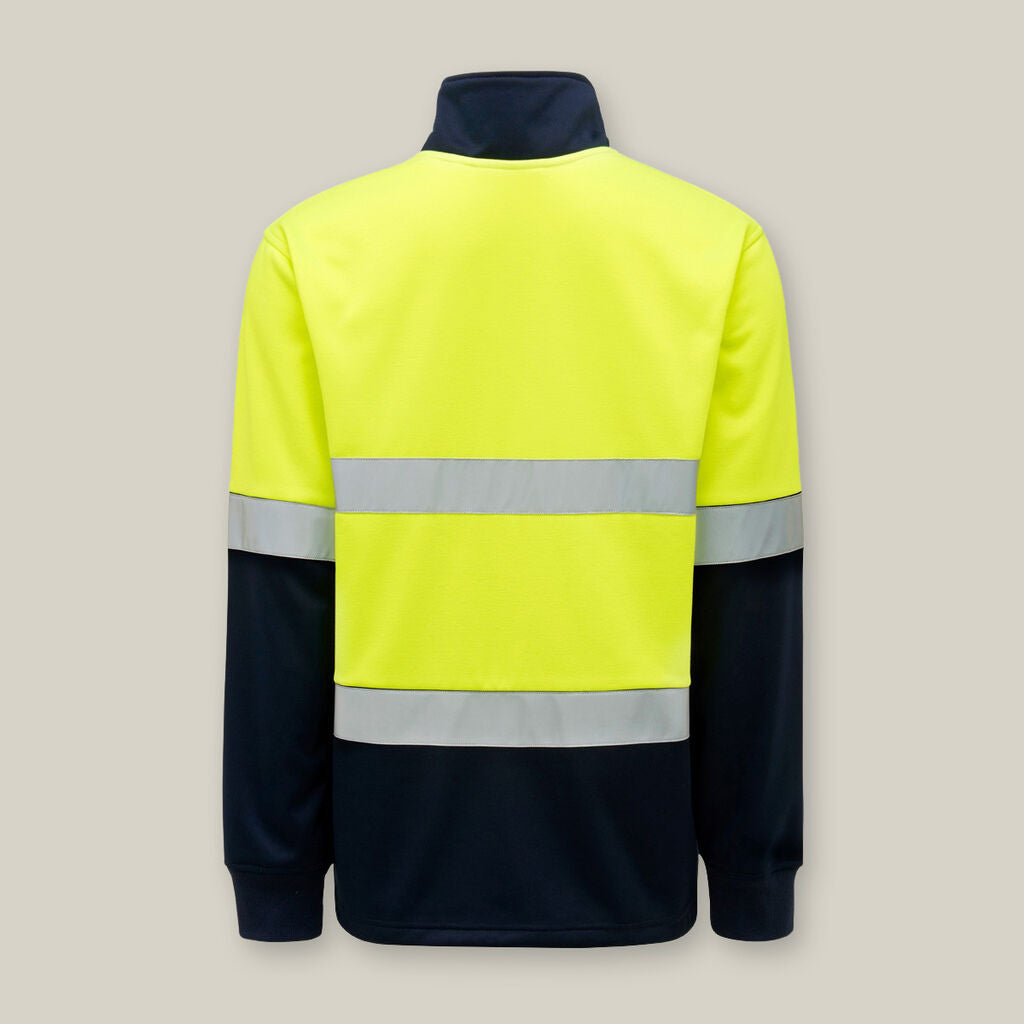 Hard Yakka Hi-Vis Taped Two Tone 1/4 Zip Brushed Fleece Jumper - Y19270