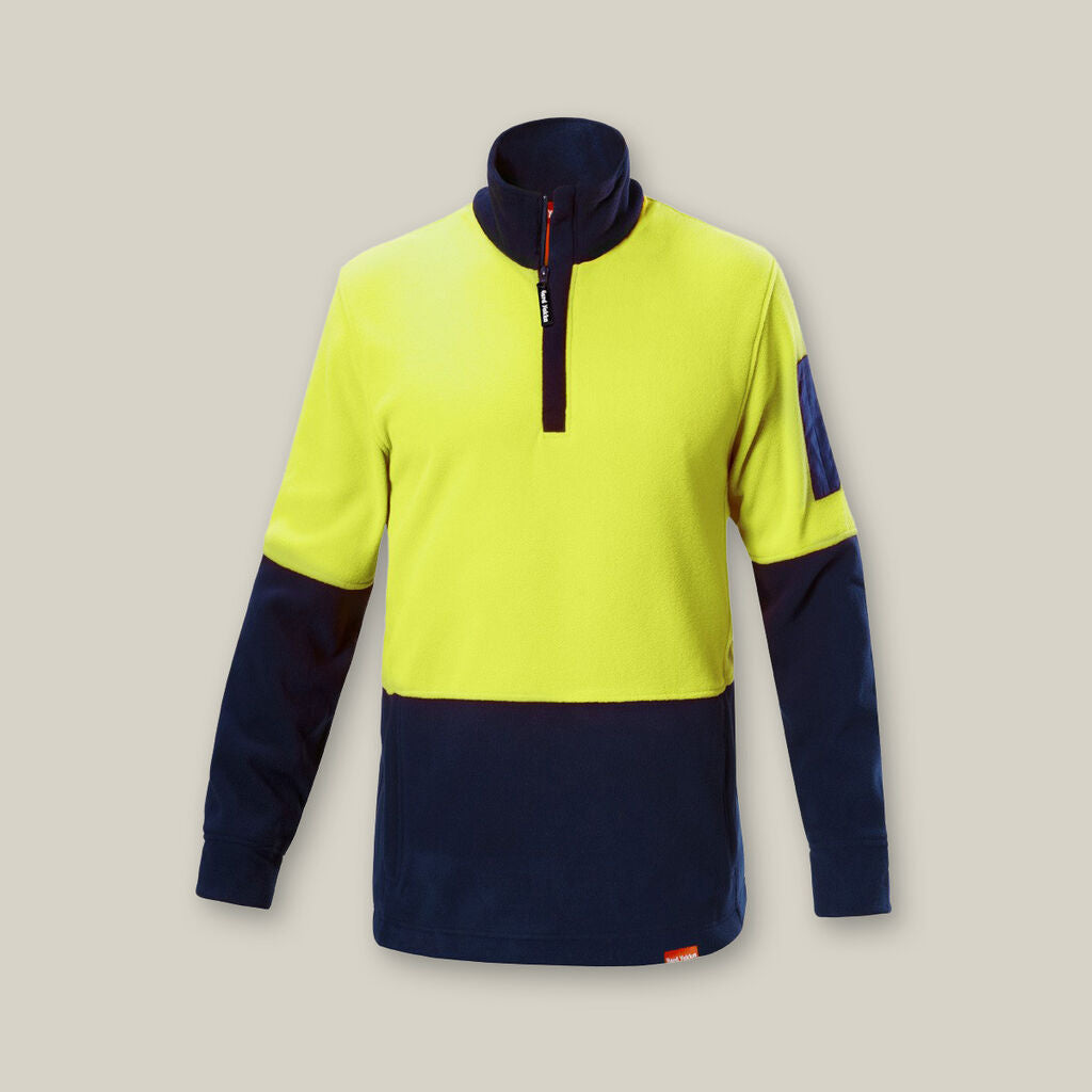 Hard Yakka Hi Vis 2Tone 1/4 Zip Brushed Fleece Jumper - Y19330