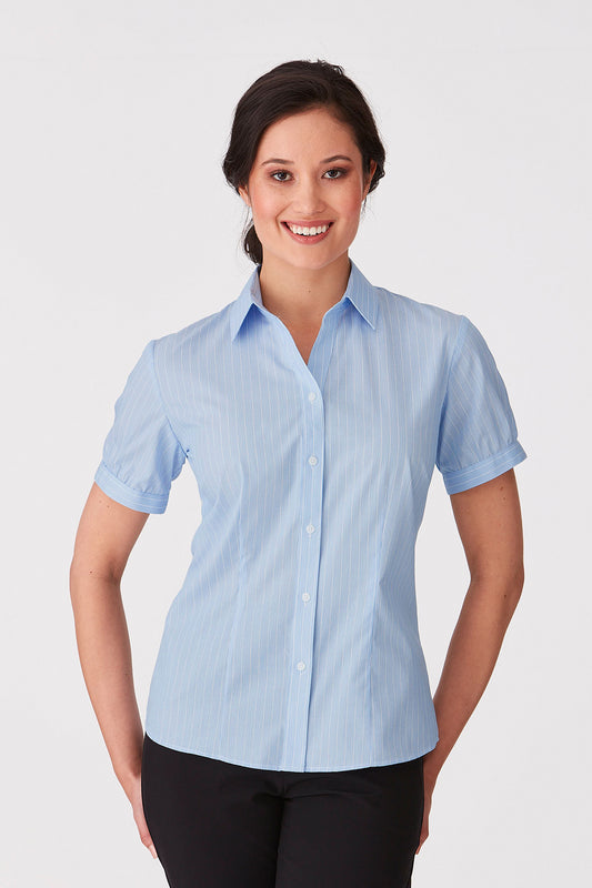 City Collection Womens Shadow Stripe S/S Shirt - 2104