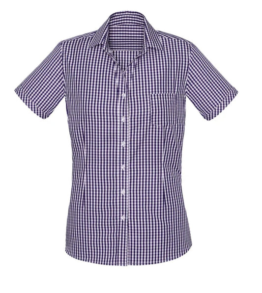 Biz Corp Women's Springfield Check Short Sleeve Shirt - 43412 - Clearance