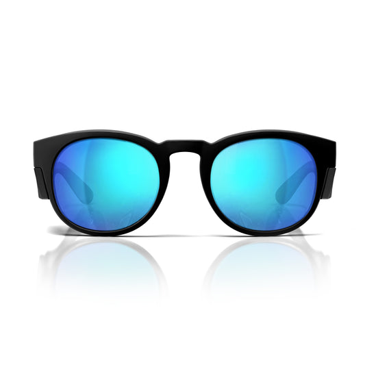 SafeStyle Cruisers Matte Black Frame/Mirror Blue Polarised UV400