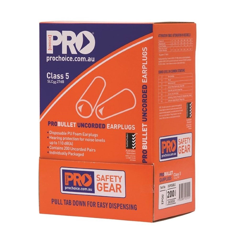 PRO Choice Probullet Disposable Uncorded Earplugs Box
