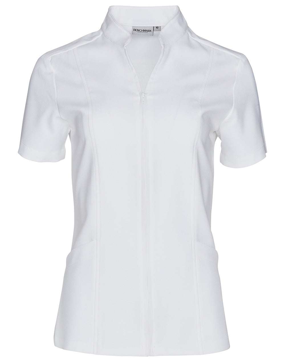 Benchmark Womens Full Zip Front Short Sleeve Tunic - M8636S
