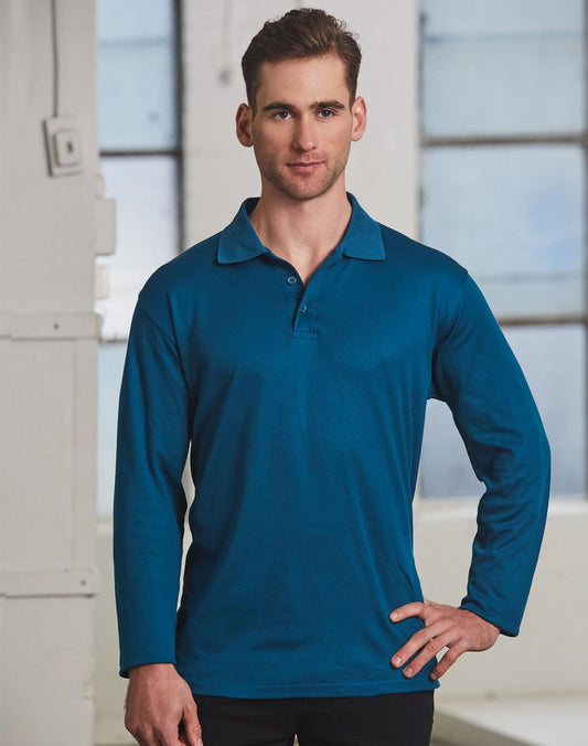 Winning Spirit Mens Cotton Back Truedry L/S Polo - PS35