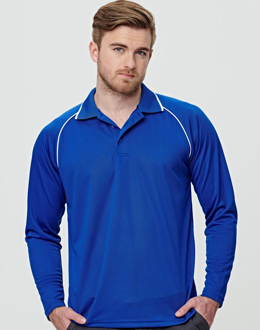 Winning Spirit Mens Cooldry Raglan L/S Polo - PS43