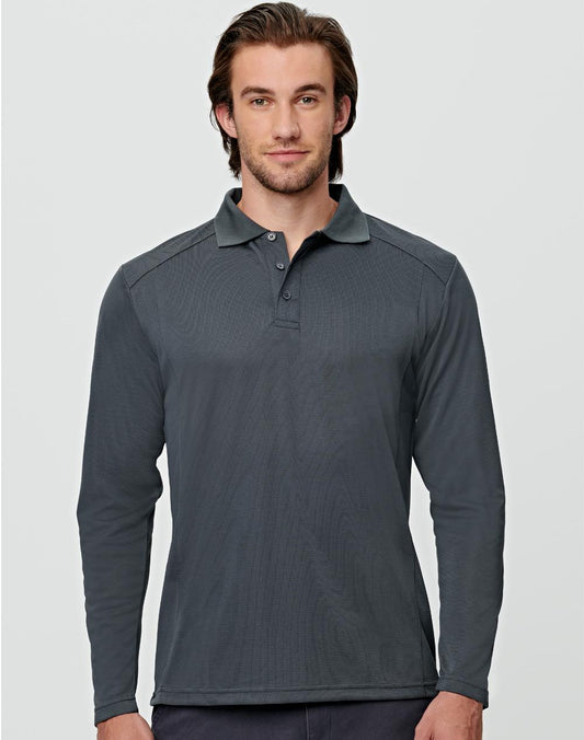 Winning Spirit Mens Bamboo Charcoal L/S Polo - PS89