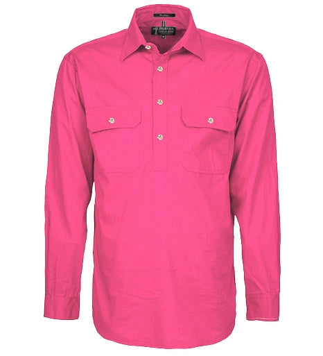 Pilbara Mens Closed Front L/S Shirt - RM200CF