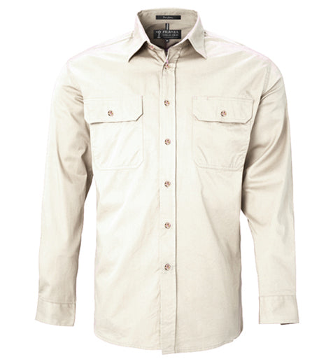 Pilbara Mens Open Front L/S Shirt - RM500BT