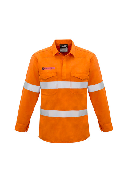 Syzmik Mens Flame Resistant PPE1 Closed Front Hooped Taped Shirt - ZW134