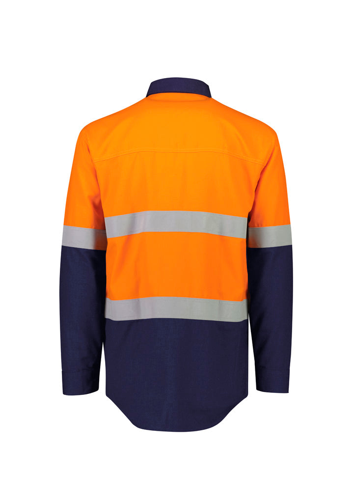 Syzmik Mens Flame Resistant PPE2 Lightweight Ripstop Spliced Shirt - Hoop Taped - ZW180
