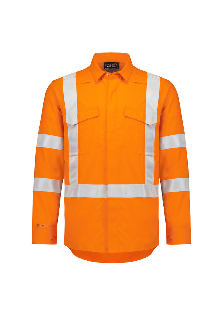 Syzmik Mens Flame Resistant PPE2 Lightweight Ripstop X Back Taped Shirt - ZW187